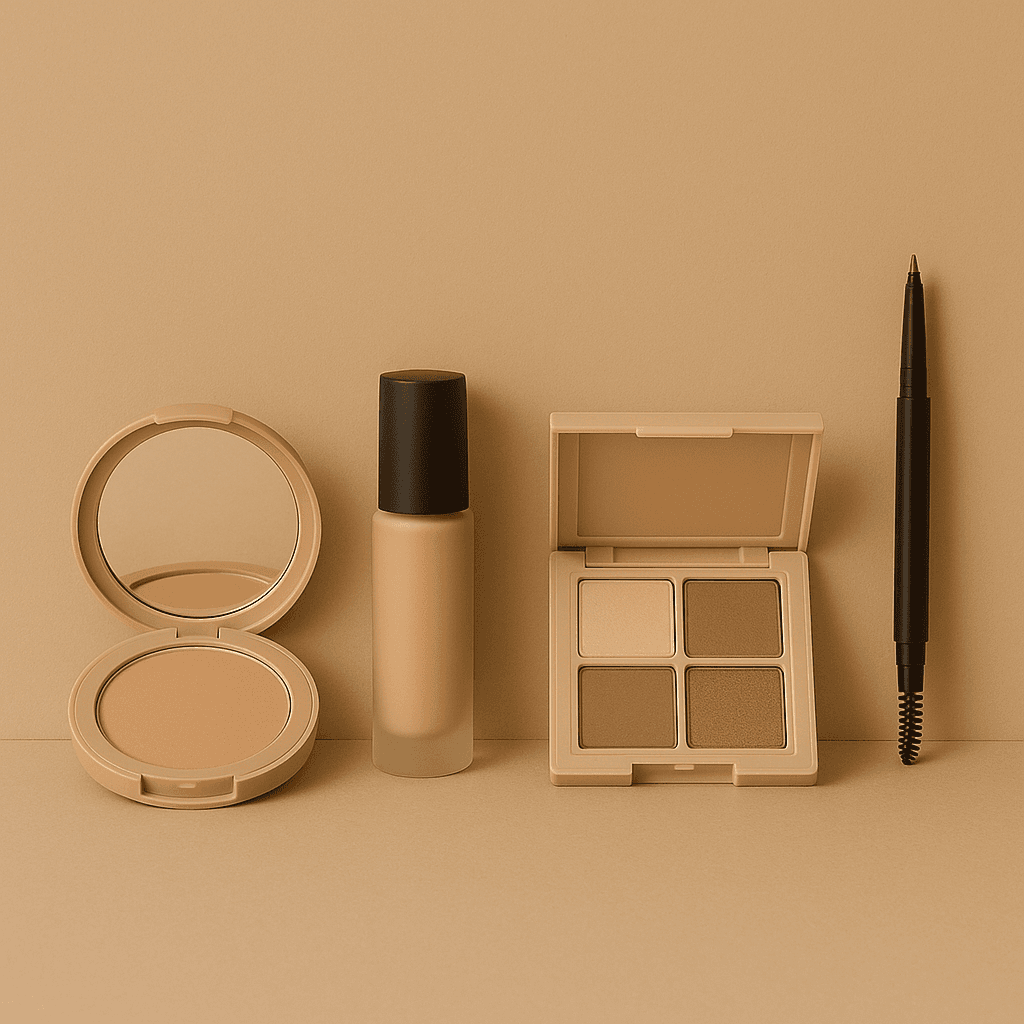 Natural beauty products with flowers